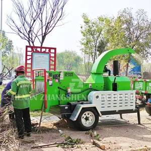 Hot sale petrol branch shredder 6-8ton per hour Zhangsheng wood chipper diesel wooden chipper crusher