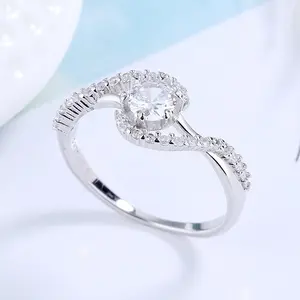 Nhẫn Zircon Chất Lượng Cao Nhẫn Bạc Sterling 925 Cho Nữ Đính Hôn