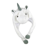 Chapeau Licorne en Peluche à Oreilles Mobiles avec Airbag, Casquette à Oreilles Qui S'agitent, Blanc, Doux et Moelleux, Animaux, Longues Pattes, Accessoires de Fête Amusants, Cosplay, Accessoires Photo, Cadeaux