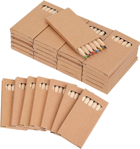 Mini crayons <span class=keywords><strong>de</strong></span> <span class=keywords><strong>couleur</strong></span> <span class=keywords><strong>avec</strong></span> logo personnalisé, crayons <span class=keywords><strong>de</strong></span> <span class=keywords><strong>couleur</strong></span> en bois pré-affûtés <span class=keywords><strong>de</strong></span> 3.5 pouces 6 couleurs dans une boîte kraft - Product Image 1