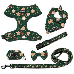 2025 Nueva Navidad fabricante de lujo diseño de fábrica Logo neopreno Ployster mascota gato Correa Collar sin tirar perro arnés conjunto - Product Image 2