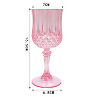 Verres à vin à pied jetables sans BPA, incassables, aspect cristal, en plastique PS, gobelet de 7 oz, fournitures pour mariages et fêtes prénuptiales, lot de 4