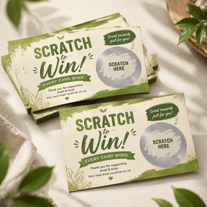 การพิมพ์บัตรขูดรางวัลกระดาษพรีเมียมสีดำเคลือบเงาอย่างดี พร้อมโลโก้ สำหรับโปรโมชั่นเพื่อความปลอดภัย - Product Image 2
