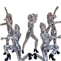 Nouveau design miroir réfléchissant Performance vêtements costume femmes miroir combinaison fête DJ Club spectacle Costumes accessoires de danse