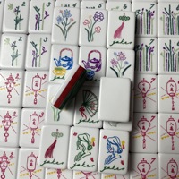 Qingchen - Juego de Fichas de Mahjong Americanas de Lujo, Fichas de la Suerte de Calidad, Diseño Moderno en Mármol Verde, Acrílico, para 4 Jugadores, Resistente al Agua
