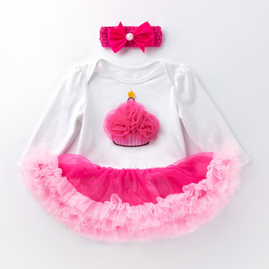 Birthday Romper Baby Girl Flower Romper Set Baby Summer Outfit Clothes Tutu Dress <b>Bodysuit</b> Short Sleeve Rompers - Product Image 6