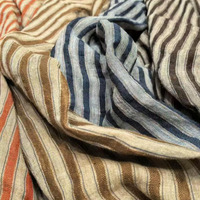 Tissu de lin à rayures 100% lavé à la pierre enzymatique de haute qualité pour chemise et robe