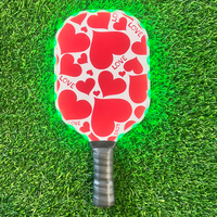 2025 nouvelle pagaie de pickleball en bois lumineuse à LED d'origine avec 21 modes d'éclairage RVB pour les enfants