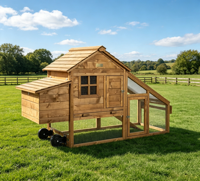 Vente en gros usine : Grand poulailler mobile de luxe en bois, respirant, sur roues, pour l'extérieur, cage à volailles pour la ferme et le jardin