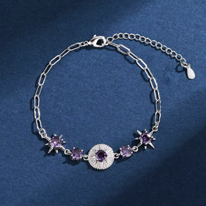 Pulsera de circón de hexagrama de lujo de gama alta, nuevo diseño, joyería de acero inoxidable a la moda para mujer, ajustable a la moda para graduación - Product Image 4