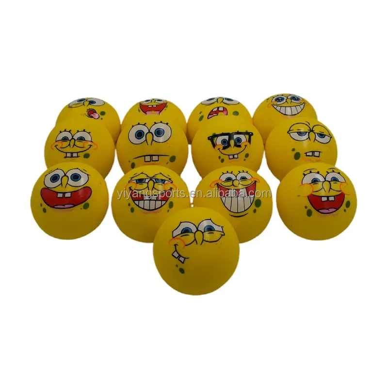 Bola de estresse de 63mm, bola amarela de aperto, sorridente, espuma facial macia, pu, bolas de esguichar, anti-estresse para crianças e adultos