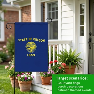 Wholesale Custom 12x18 Inch <b>Garden</b> <b>Flag</b> Double Sided American Oregon Beaver Blue Escutcheon Crest Design Outdoor Porch <b>Flag</b> - Product Image 6
