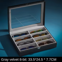 Étui de rangement pour lunettes de soleil de grande capacité en cuir PU haut de gamme vitrine pour lunettes haut de gamme pour le stockage de bijoux de qualité supérieure