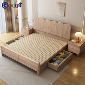 <span class=keywords><strong>Lit</strong></span> en bois massif de frêne de style rétro du milieu du siècle, <span class=keywords><strong>lit</strong></span> en bois original Goomi Home avec structure à tenons en queue d'aronde, grand <span class=keywords><strong>lit</strong></span> familial - Product Image 3