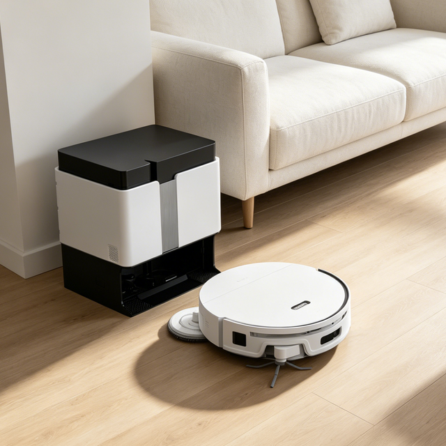 Self-Emptying Laser Robot Vacuum Cleaner Wet and Dry Hot Wash Mop Robot Vacuum Cleaner All in One Station with Mopping Function