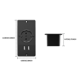 เต้ารับปลั๊กไฟแบบฝังขนาดเล็กสำหรับงานประชุมมีช่องพอร์ต USB-A สำหรับเฟอร์นิเจอร์บ้านสำนักงาน - Product Image 2