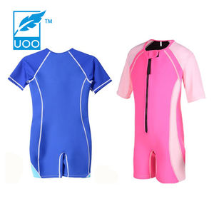 UOO-Maillot de bain confortable en néoprène pour fille, taille haute, une pièce et triangle avec motifs léopard animaux/fruits/imprimés - Product Image 1