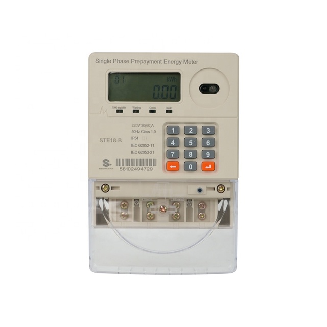 Factory Price Smart Single Phase Domestic Prepaid Analog STS Energy Meter 1% Accuracy LCD Display Multiple Payment Options