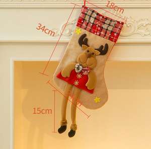 Bas <span class=keywords><strong>de</strong></span> <span class=keywords><strong>Noël</strong></span> moderne rouge personnalisé avec des chaussettes en stock imprimées avec nom brodé pour joyeux <span class=keywords><strong>Noël</strong></span> - Product Image 6