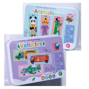 Rompecabezas Tres en Uno en Caja de Hierro, 0-24 Meses, para Niños y Niñas, Educativo, Interactivo entre Padres e Hijos, de Madera, con Piezas Grandes, para Armar - Product Image 5