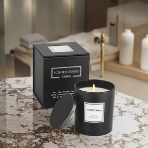 เทียนหอมสีดำกล่องของขวัญหรูหราฉลากส่วนตัวฉลองคริสต์มาส - Product Image 2