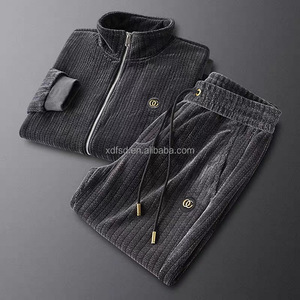 Mùa Thu Và Mùa Đông Mới Thể Thao Giản Dị Phù Hợp Với Nam Giới Của Biểu Tượng Tùy Chỉnh Thêu Áo Khoác Và Quần Hai-Mảnh Đặt Người Đàn Ông Của Bán Buôn - Product Image 5