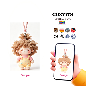 Gantungan Kunci Boneka Plush Pendek Berambut Hitam Custom, Penjualan Langsung Pabrik, Kain Lembut, Gantungan Kunci Boneka Plush Berkualitas Tinggi Custom - Product Image 3