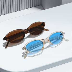 Custom Logo 2026 Fashion Retro Men PC <b>Small</b> <b>Frame</b> Punk Sun Glasses UV400 Rivets Oval Cat Eye <b>Sunglasses</b> for Women - Product Image 3