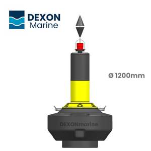 Boa Galleggiante Laterale Rossa Diametro 1200mm per Navigazione, Realizzata in LLDPE, Forniture Marine Dexonmarine, Lanterna Solare/DC, 400KG - Product Image 4