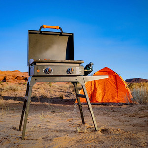 <span class=keywords><strong>Barbecue</strong></span> au propane pour le camping, combo gril et plaque chauffante, <span class=keywords><strong>barbecue</strong></span> au gaz pliable, <span class=keywords><strong>2</strong></span> brûleurs, plaque chauffante au gaz - Product Image 2