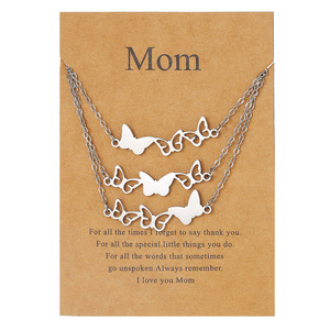 Collar de mariposa de acero inoxidable para mamá, diseño hueco elegante, regalo, joyería, accesorio de moda para mujer - Product Image 5