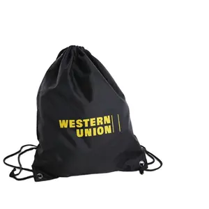 حقيبة ظهر مخصصة من البوليستر برباط للسفر حقيبة سلسلة من القماش الرياضي مع شعار مطبوع