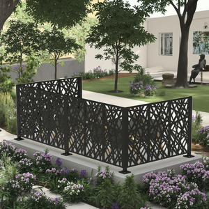 Clôture de jardin moderne en aluminium découpé au laser, écran de confidentialité modulaire en métal, art mural, revêtement antirouille en poudre - Product Image 6