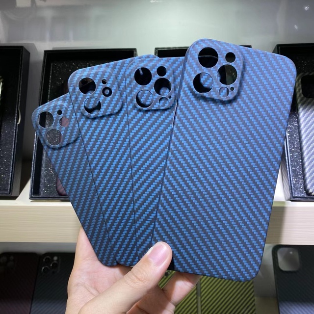 Moq 2pcs Real Carbon Fiber+tpu Armor Aramid Luxury Phone Case for Iphone 14 13 12 case Full Protective Shockproof