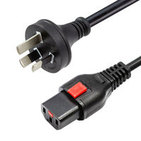 Cordon d'extension SAA Australie, prise standard 3 broches verrouillable, cordon d'alimentation CA pour ordinateur portable IEC C13, extrémité mâle pour appareils électroménagers