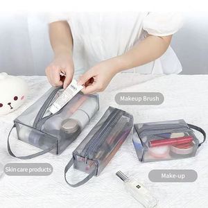New Mesh <b>Transparent</b> Cosmetic <b>Bags</b> Small Large Clear Black <b>Makeup</b> <b>Bag</b> Portable Travel Toiletry Organizer Lipstick Storage Pouch - Product Image 4