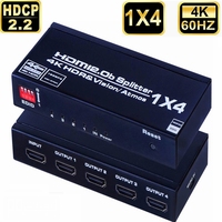 Répartiteur HDMI 1 entrée 4 sorties 4K 60Hz HDMI 2.0 Répartiteur 1x4 Boîte de distribution audio vidéo Full Ultra HD HDR HDCP 2.2 pour Blu-Ray PS5