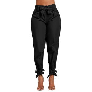 5002 miscela del cotone Tie Delle Increspature Delle Donne <span class=keywords><strong>Pantaloni</strong></span> Casual Solido di Alta Cintura In Vita Tasca <span class=keywords><strong>Pantaloni</strong></span> delle donne della Molla Femminile Telai <span class=keywords><strong>Pantaloni</strong></span> <span class=keywords><strong>fondo</strong></span> - Product Image 3