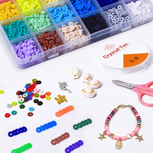 Perles Heishi en argile polymère multicolores les plus vendues, kit de perles rondes en argile polymère pour la maison, bracelet fait main en perles d'argile - Product Image 5
