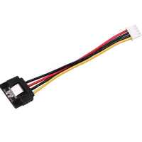 2,5mm 4P para SATA 15P Cable de alimentación 15cm Flexible 18AWG para PC y discos duros en stock
