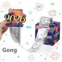 2026 Happy New Year Fireworks Banknote Box Set Accessoires de fête décoratifs de fête dans une atmosphère de vacances emballés dans une pochette
