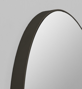 <span class=keywords><strong>Miroir</strong></span> de salle de bain mural en acier inoxydable et aluminium, style concis, motif ovale, bronze profond <span class=keywords><strong>noir</strong></span>, pour hôtels - Product Image 6