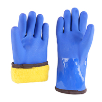 Gants de travail imperméables en PVC entièrement enduits avec doublure en tissu éponge pour l'hiver et les températures froides, vente en gros