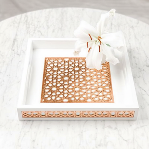 Bandeja de servicio de resina blanca hecha a mano de diseño extra Premium de una sola pieza para restaurantes y hoteles de lujo planos - Product Image 1