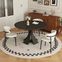 Table à manger en bois de style vintage DISHI, pour usage domestique, petit appartement, couleur noyer, style simple du milieu du siècle