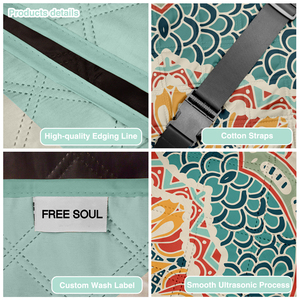 Coperta da Picnic Etnica Trapuntata in Oxford 200x200cm, Leggera, Resistente, Impermeabile, Pieghevole, Fatta a Mano, Stile Tribale - Product Image 3