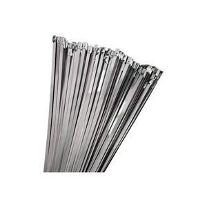 Attaches de câble en acier inoxydable 304 Jinrong Power 4.6x100 4.6x150 4.6x200 4.6x300, auto-bloquantes, résistantes à la corrosion, pour fixation de câbles - Product Image 1