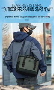 बड़ी क्षमता डबल-परत तह पुनः प्रयोज्य आउटडोर शिविर पिकनिक कूलिंग बैग-पिकनिक के लिए नया रेड वाइन बैकपैक दोपहर का बैग - Product Image 4