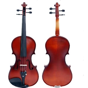 Violín de Alta Calidad con Tapa, Fondo y Lados de Abeto Sólido en Color Ébano Brillante - Product Image 1