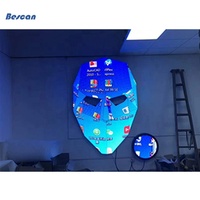 Proveedor profesional de pantallas Led de pared de vídeo Led P4 P5 pantallas Led con forma de cara enorme para Club DJ Disco